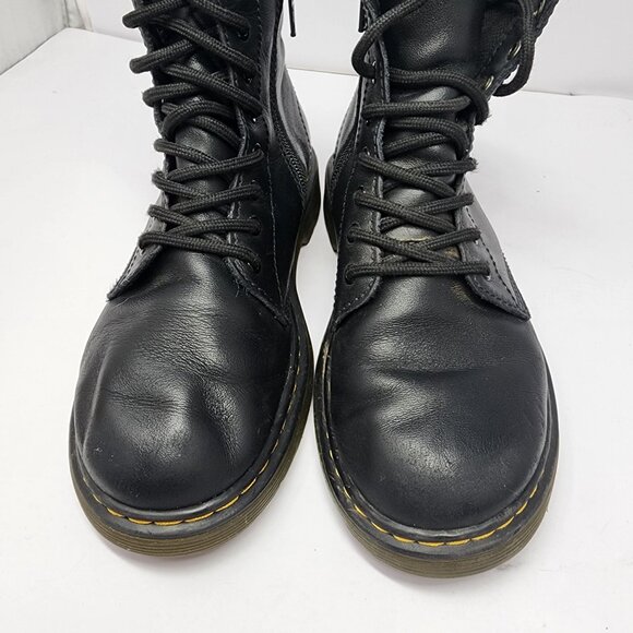 Dr. Martens Youth Size 3 1460J Black Leather Boots Combat Lace Up Side Zip - Picture 4 of 14